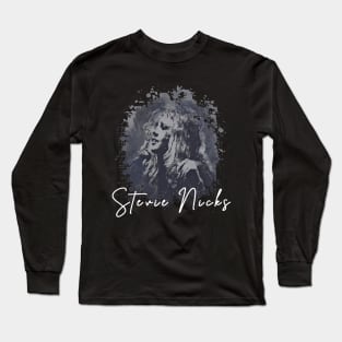 Stevie Nicks Silent Retro Style Fan Art Long Sleeve T-Shirt